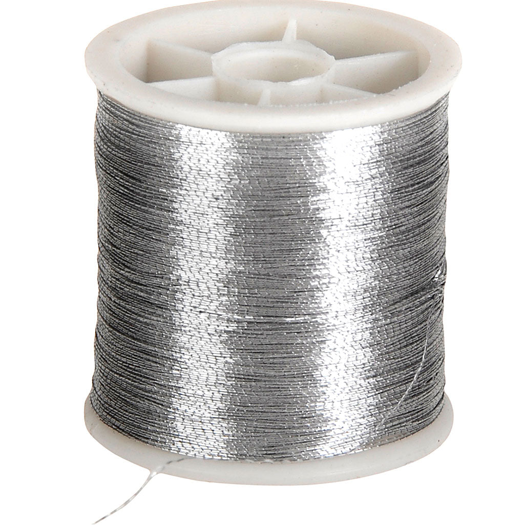 Creativ Company Nähgarn, Stärke 0,15 mm, Silber, 100 m 1 Rolle