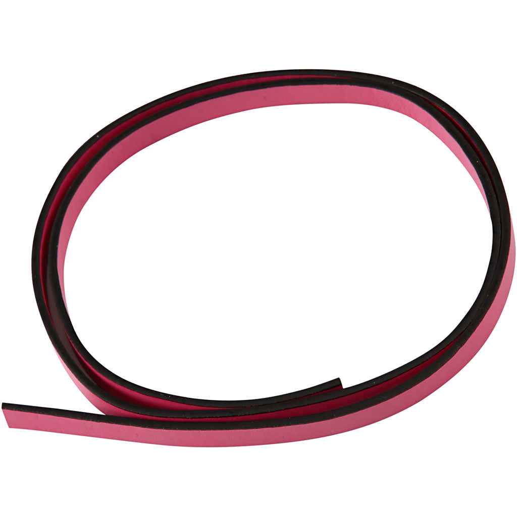Creativ Firmenband aus Kunstleder, B: 10 mm, Stärke 3 mm, rosa, 1 m 1 Box