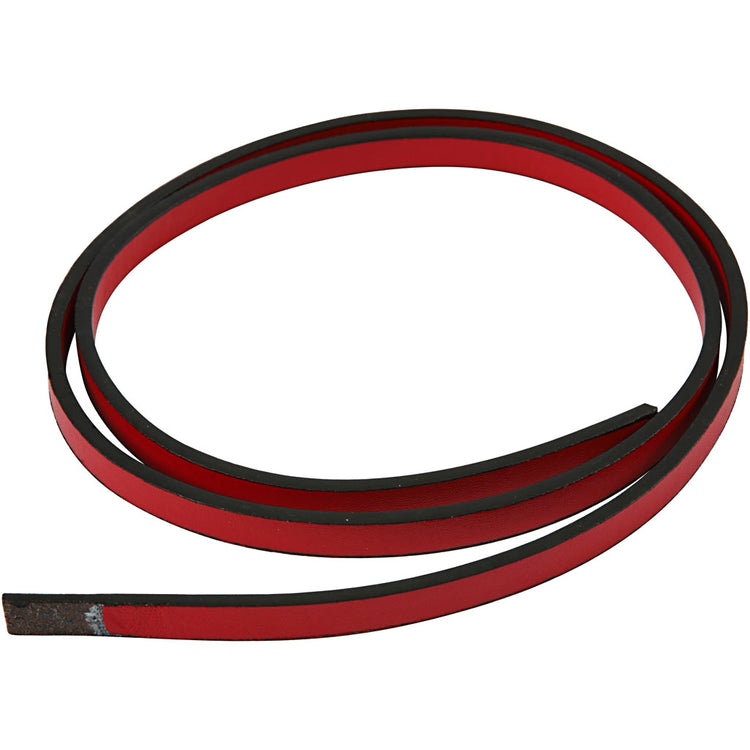 Creativ Firmenband aus Kunstleder, B: 10 mm, Stärke 3 mm, rot, 1 m 1 Box