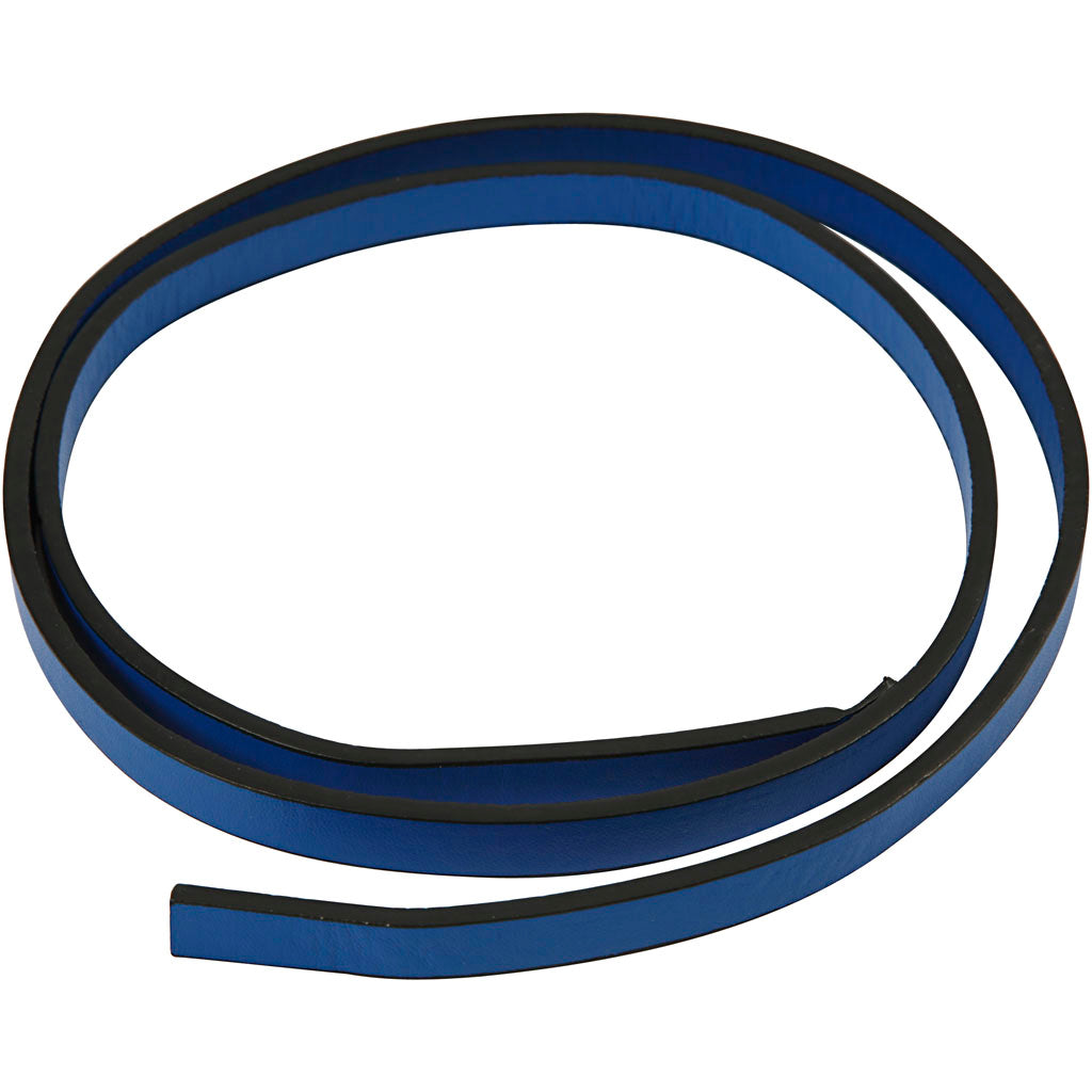 Creativ Firmenband aus Kunstleder, B: 10 mm, Stärke 3 mm, blau, 1 m 1 Box