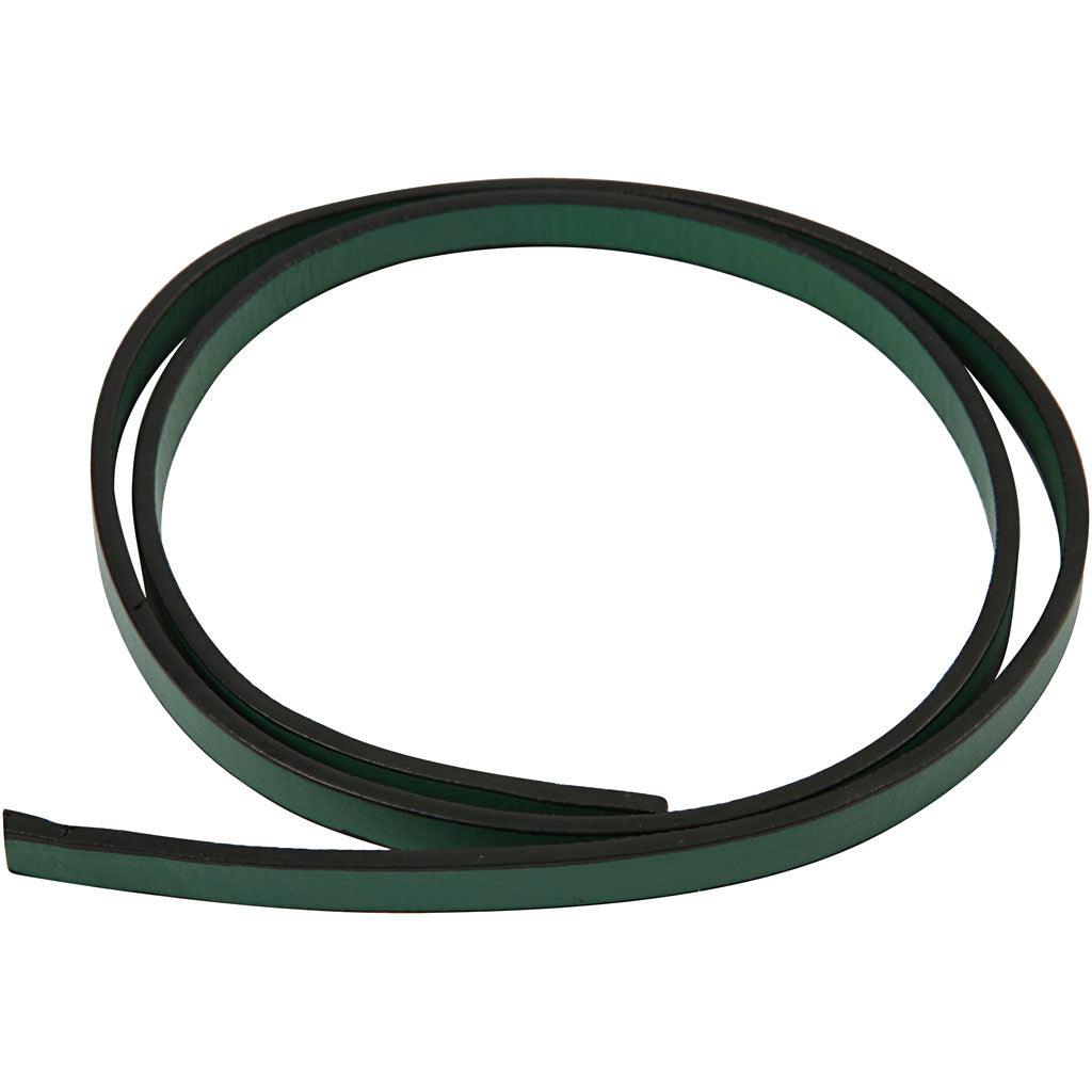 Creativ Firmenband aus Kunstleder, B: 10 mm, Stärke 3 mm, grün, 1 m 1 Box
