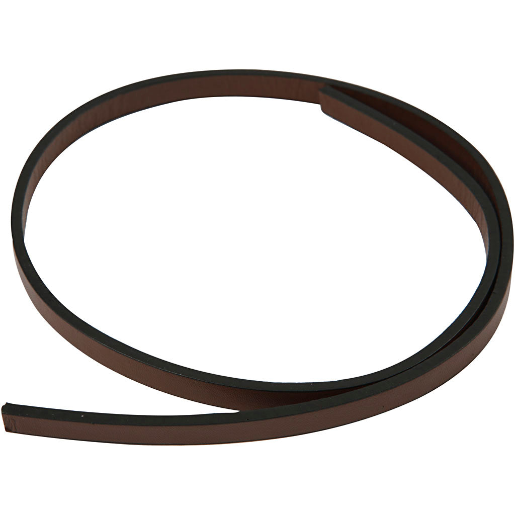 Creativ Firmenband aus Kunstleder, B: 10 mm, Stärke 3 mm, braun, 1 m 1 Box