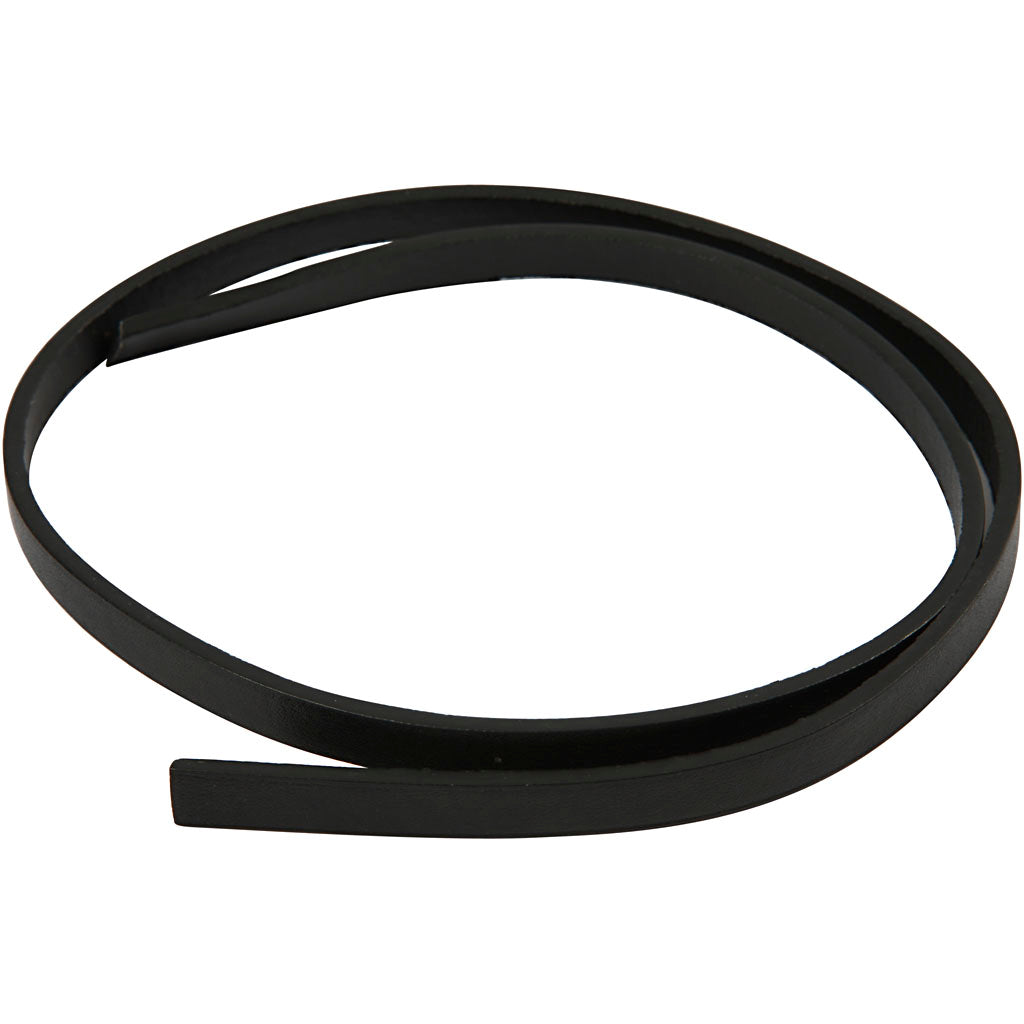 Creativ Firmenband aus Kunstleder, B: 10 mm, Stärke 3 mm, schwarz, 1 m 1 Box