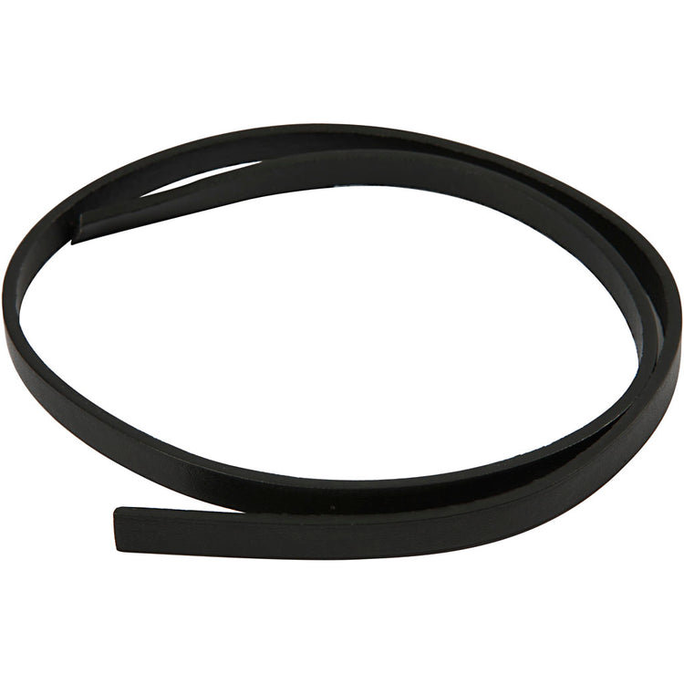 Creativ Firmenband aus Kunstleder, B: 10 mm, Stärke 3 mm, schwarz, 1 m 1 Box