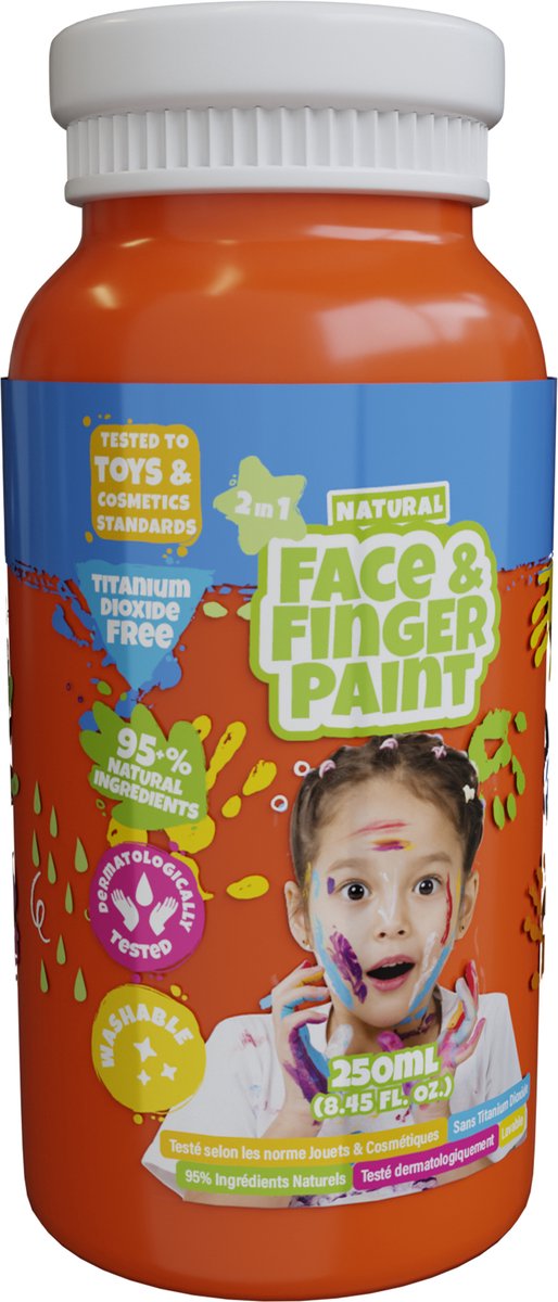 Boti Natural Fingerpaint Flasche Oranje, 250 ml