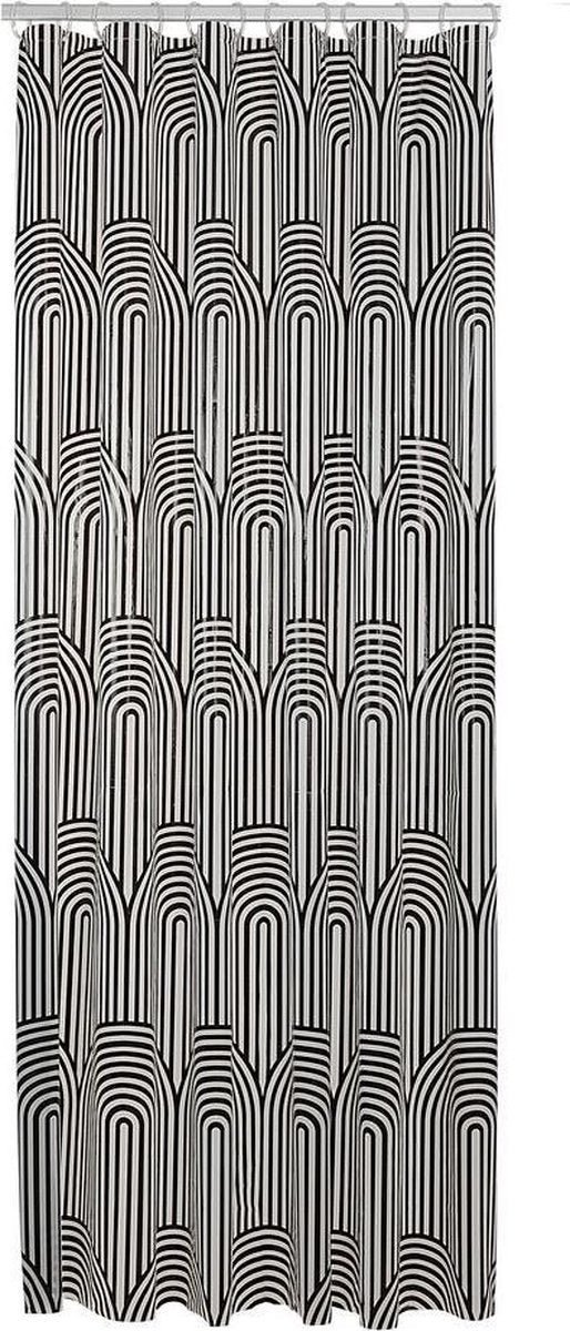 Sealskin Brave Duschvorhang 180x200 cm – Peva – Schwarz und Weiß (Ringe separat erhältlich)