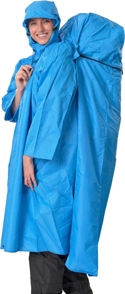 Lowland Outdoor-Rucksack-Poncho – 100 % wasserdicht (10.000 mm) – atmungsaktiv (8.000 g m²) – XL – PFAS-frei!