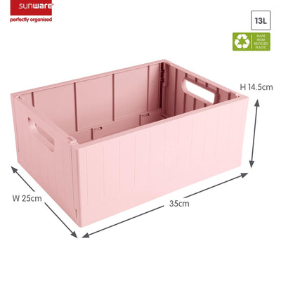 Sigma Home Faltkiste 13l rosa 350x250x145mm | 2 Stk