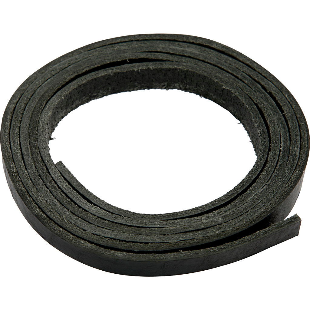Creativ Company Lederband, B: 10 mm, Stärke 3 mm, schwarz, 2 m 1 Box
