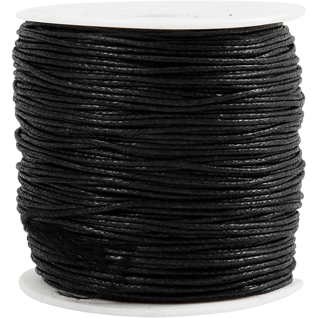 Kreativfirma Baumwollkabel, Dicke 1 mm, schwarz, 100 m 1 Box