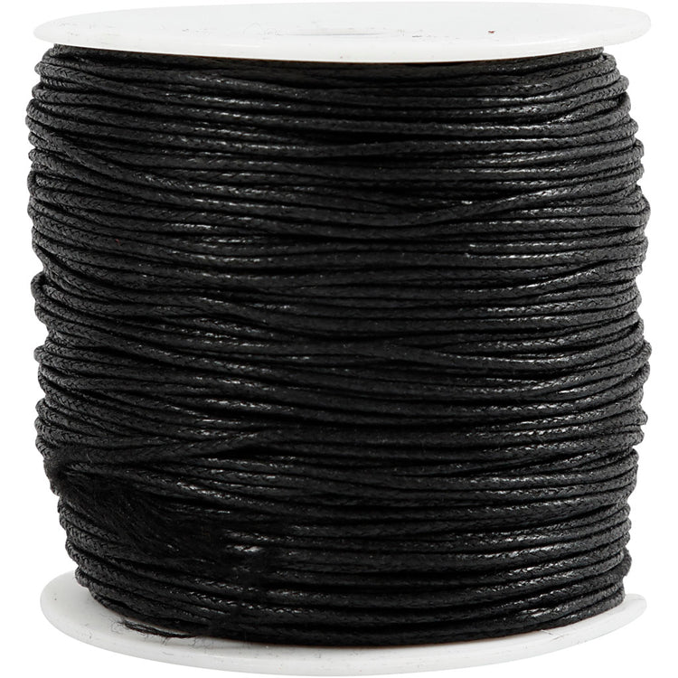 Kreativfirma Baumwollkabel, Dicke 1 mm, schwarz, 100 m 1 Box