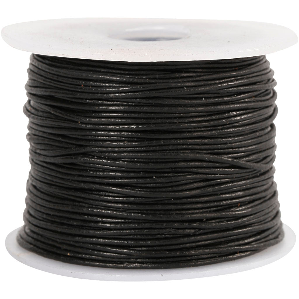 Creativ Company Lederband, Stärke 1 mm, schwarz, 50 m 1 Rolle