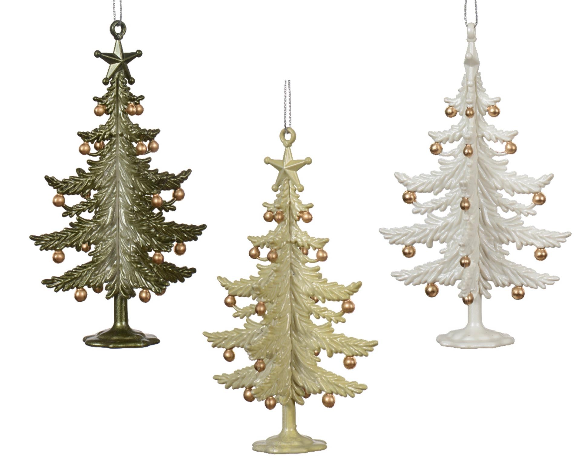 Decoris Weihnachtsanhänger Baum Kunststoff 13cm