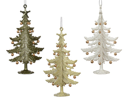 Decoris Weihnachtsanhänger Baum Kunststoff 13cm