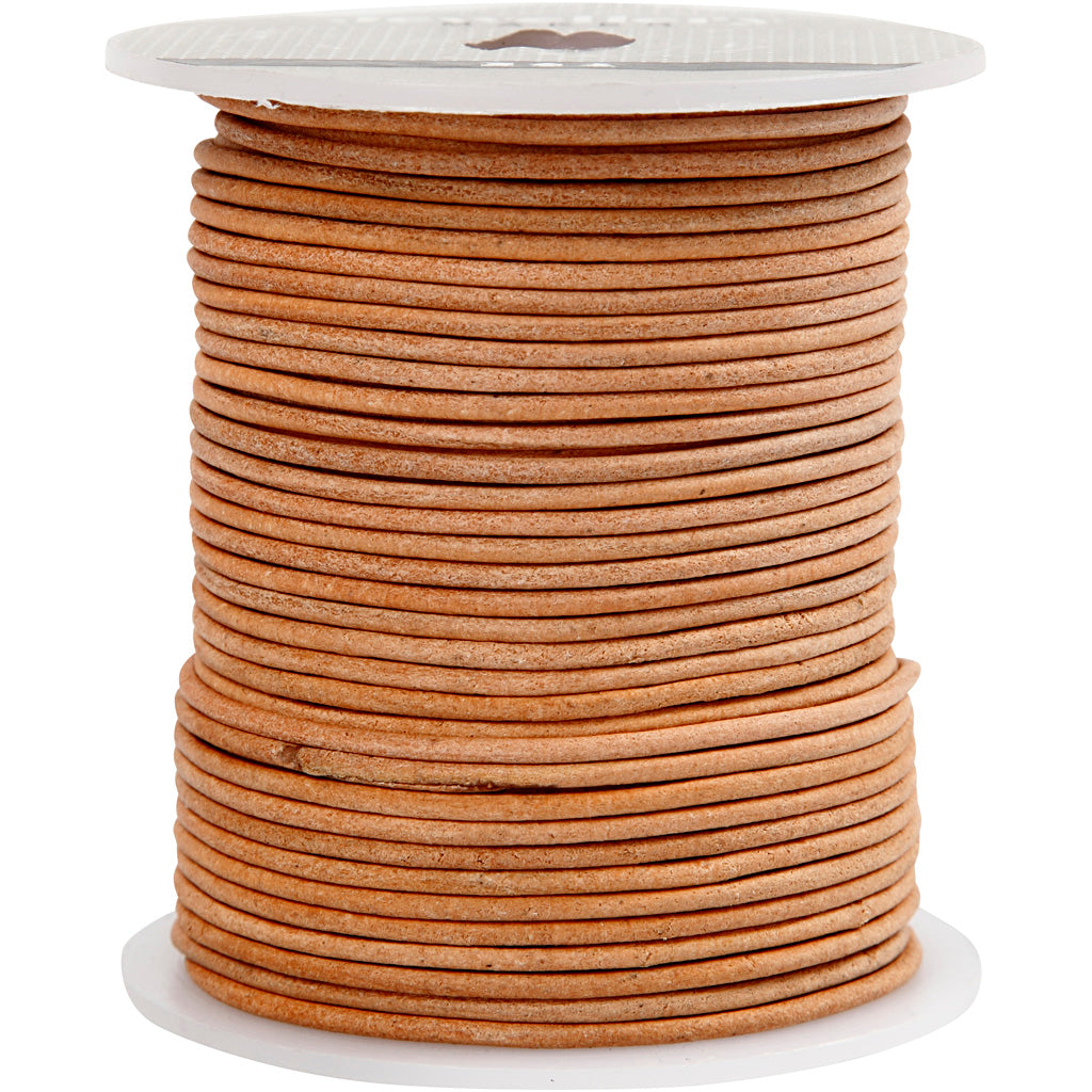 Creativ Company Lederband, Stärke 2 mm, beige, 50 m 1 Rolle