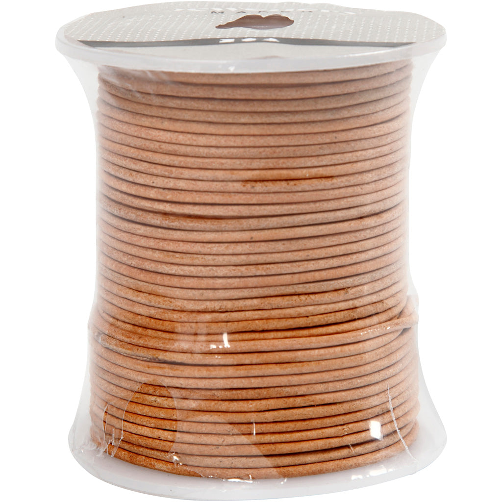 Creativ Company Lederband, Stärke 2 mm, beige, 50 m 1 Rolle
