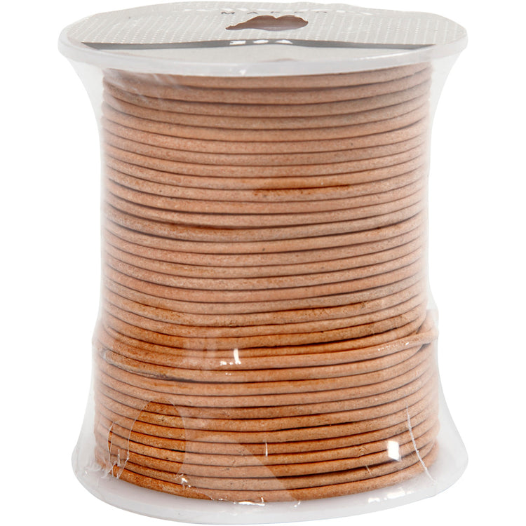 Creativ Company Lederband, Stärke 2 mm, beige, 50 m 1 Rolle