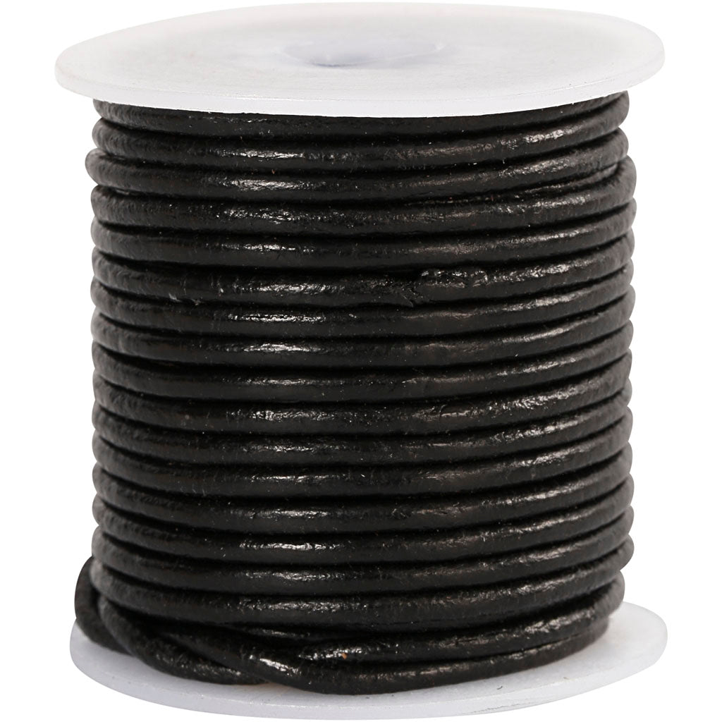 Creativ Company Lederband, Stärke 2 mm, schwarz, 10 m 1 Rolle