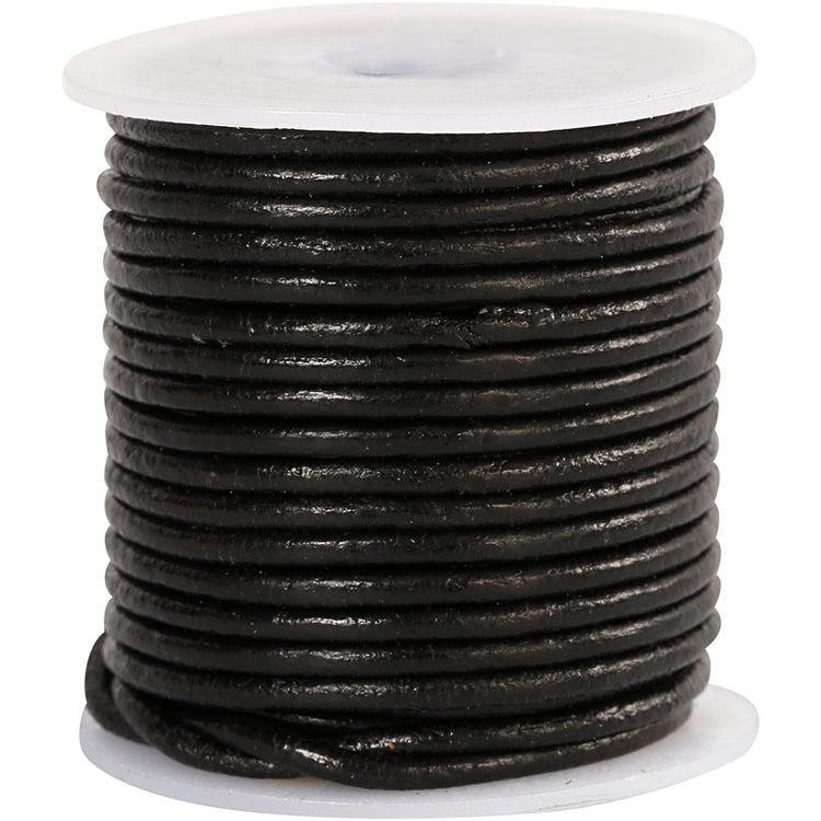 Creativ Company Lederband, Stärke 2 mm, schwarz, 10 m 1 Rolle