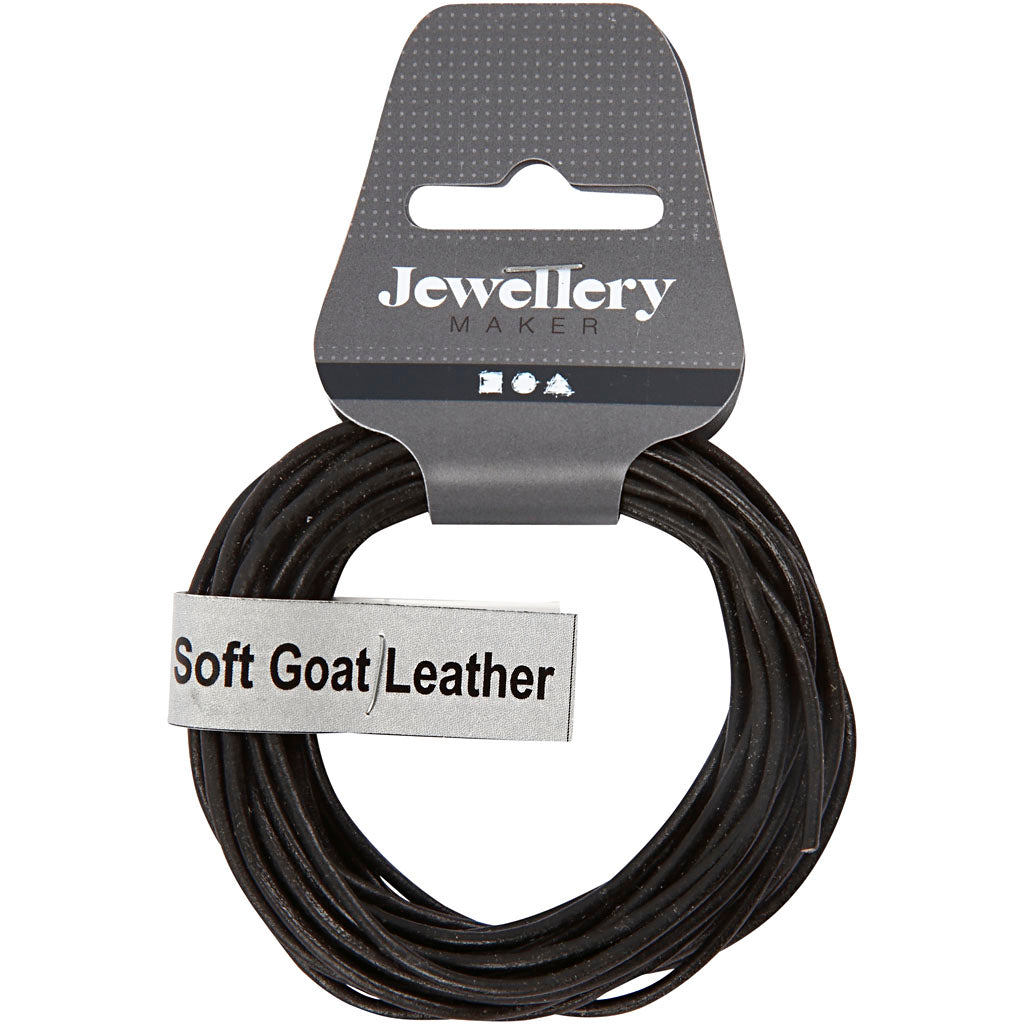 Creativ Company Lederband, Stärke 2 mm, schwarz, 4 m 1 Rolle