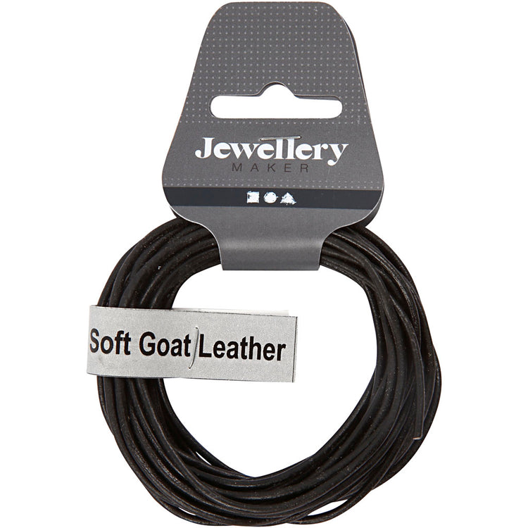 Creativ Company Lederband, Stärke 2 mm, schwarz, 4 m 1 Rolle