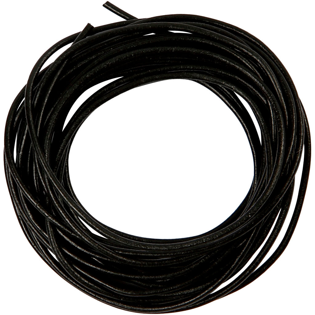 Creativ Company Lederband, Stärke 2 mm, schwarz, 4 m 1 Rolle
