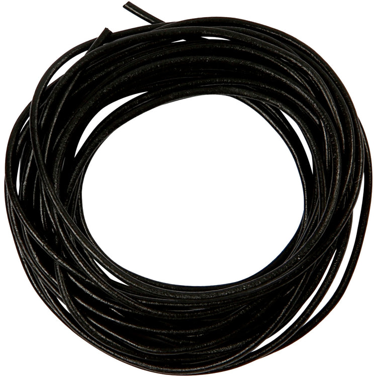 Creativ Company Lederband, Stärke 2 mm, schwarz, 4 m 1 Rolle