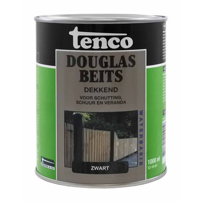 Tenco 1078327 – Douglas-Beize auf Wasserbasis, undurchsichtig, schwarz, 1 l | 1 Stk