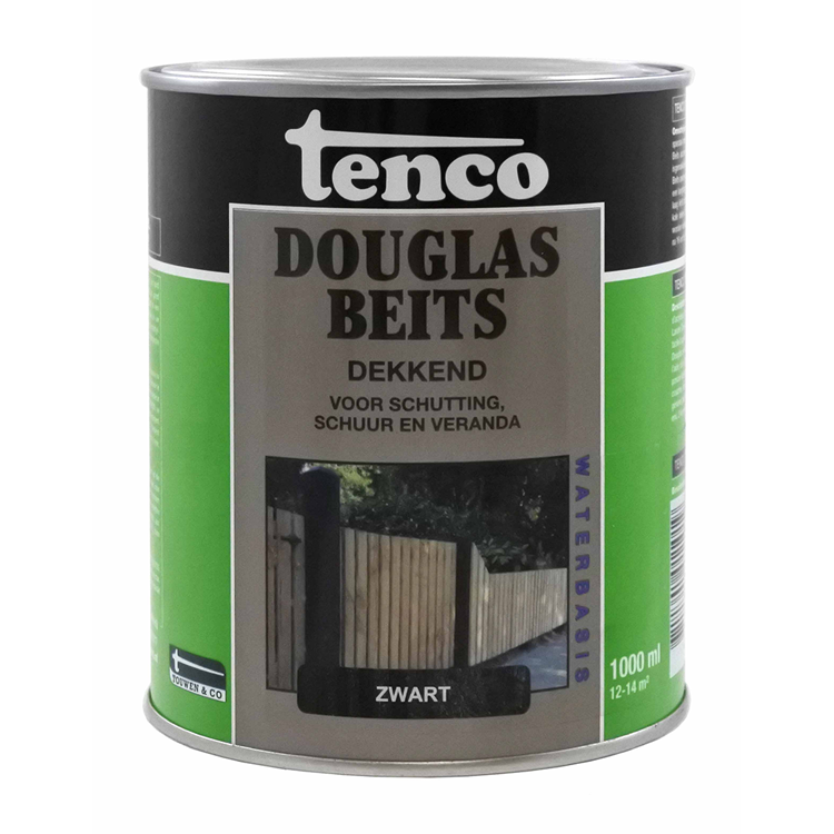 Tenco 1078327 – Douglas-Beize auf Wasserbasis, undurchsichtig, schwarz, 1 l | 1 Stk