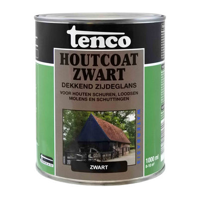 Tenco 1078322 – Holzlack auf Wasserbasis, undurchsichtig, schwarz, ZG, 1 l | 1 Stk