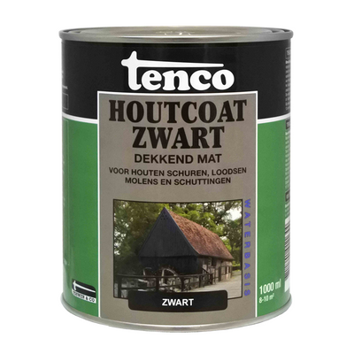 Tenco 1078321 – Holzlack auf Wasserbasis, deckend, schwarz, matt, 1 l | 1 Stk