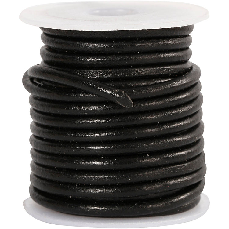 Creativ Company Lederband, Stärke 3 mm, schwarz, 5 m 1 Rolle