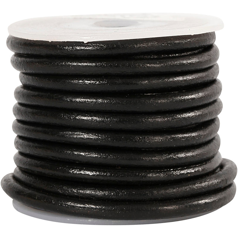 Creativ Company Lederband, Stärke 4 mm, schwarz, 5 m 1 Rolle