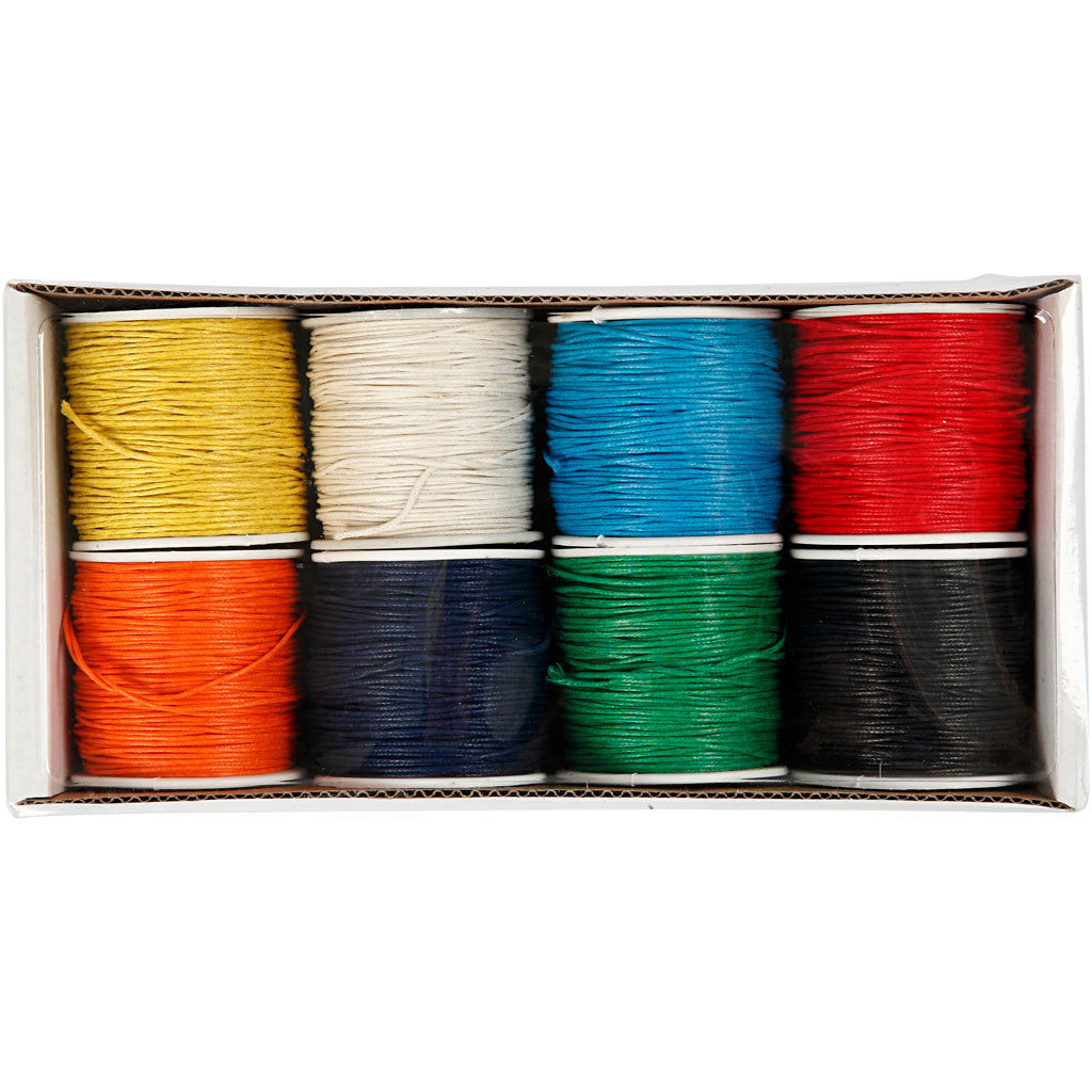 Creativ Company Baumwollkordel, Stärke 1 mm, verschiedene Farben, 8x40 m 1 Karton