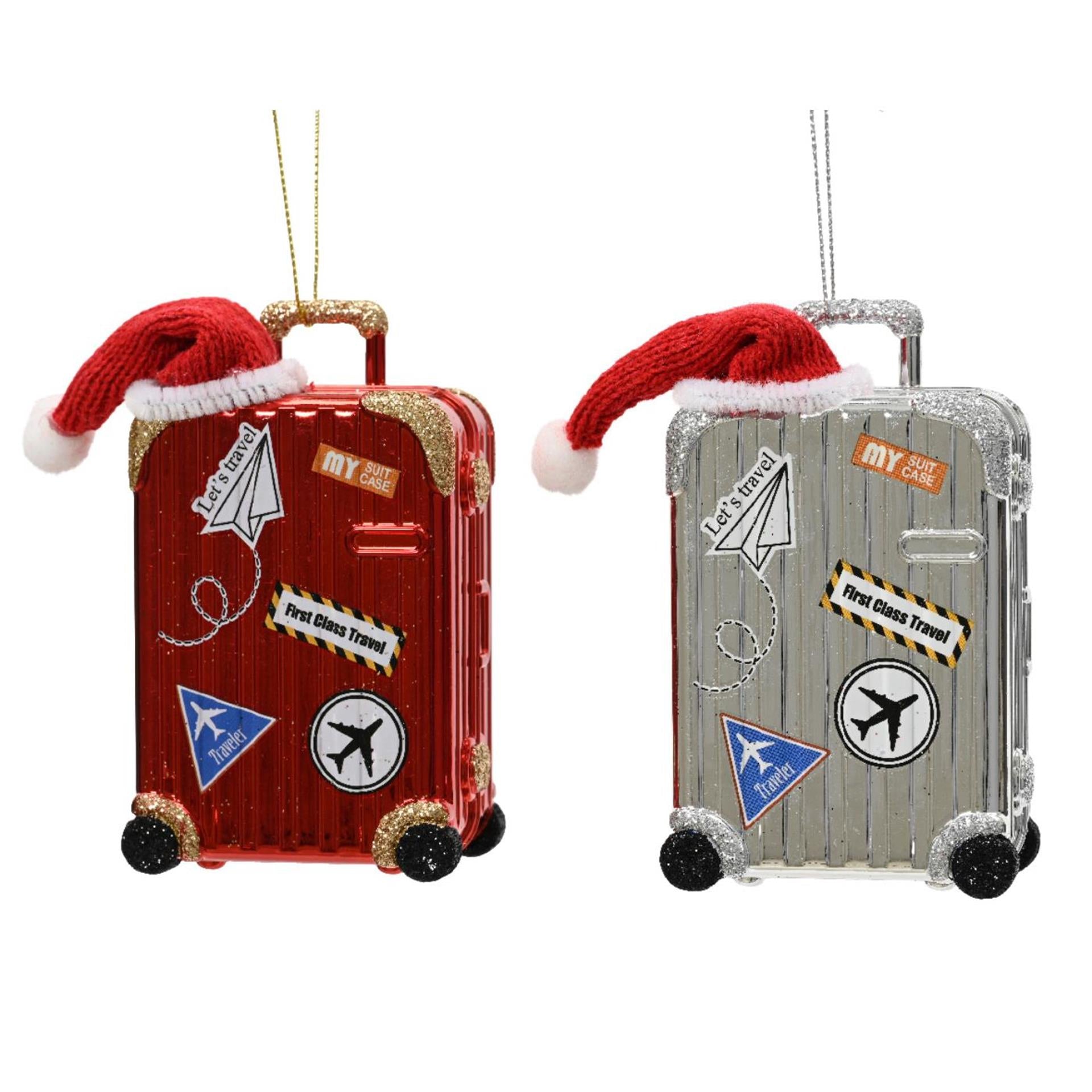 Decoris Weihnachtsanhänger Koffer 6,7x4,4x10,9cm