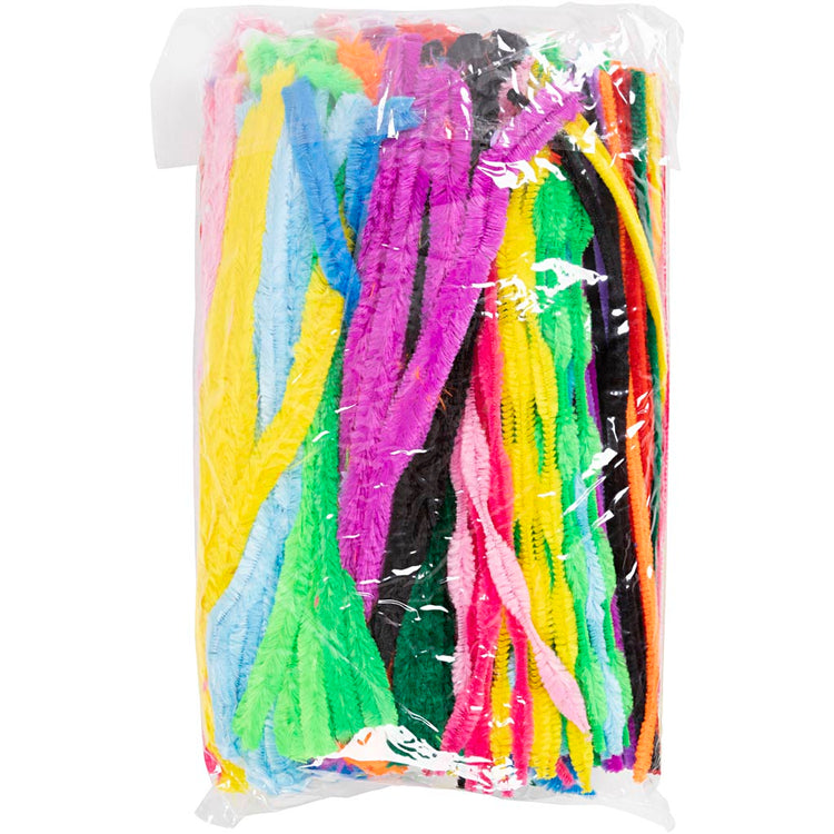 Creativ Company Chenille, L: 30 cm, Stärke 6-15 mm, verschiedene Farben, 500 div. 1 Box