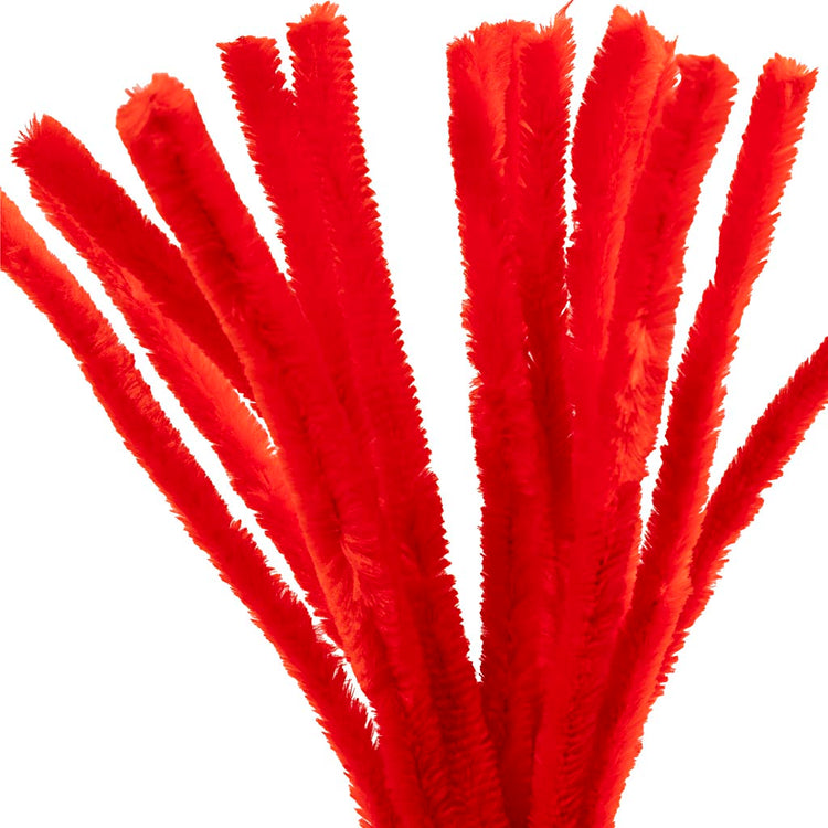 Kreativfirma Chenille, L: 30 cm, Dicke 15 mm, rot, 15 Stück 1 Box