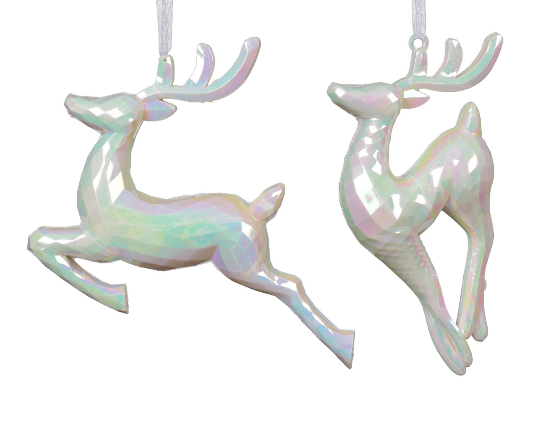 Decoris Weihnachtsanhänger Hirsch irisierend 16cm