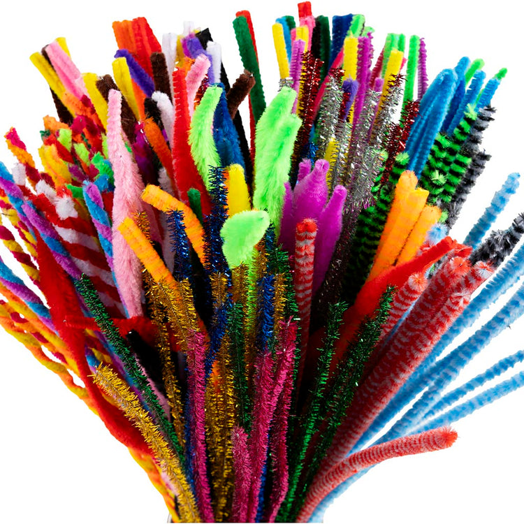 Creativ Company Chenille, L: 30,5 cm, Stärke 4-6 mm, verschiedene Farben, 250 div. 1 Box