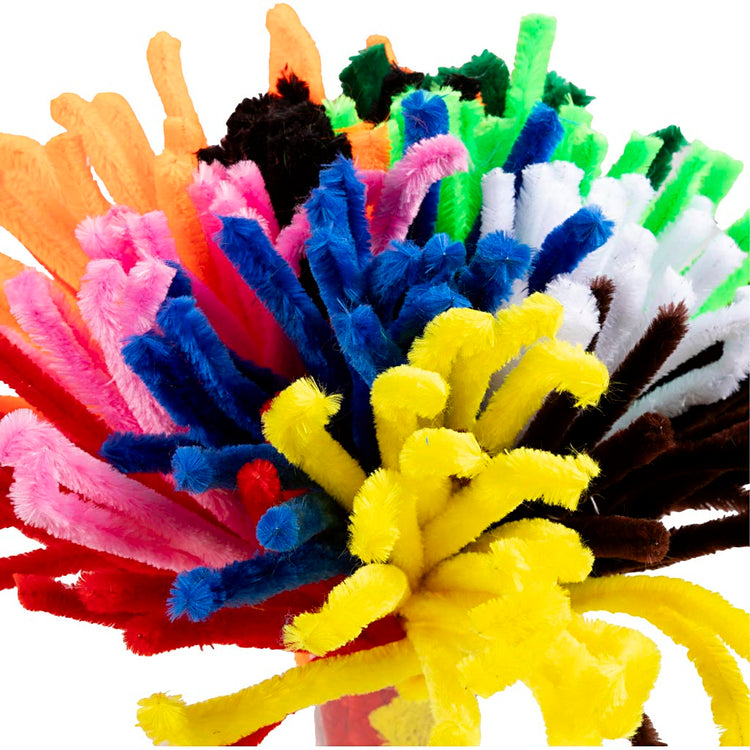 Creativ Company Chenille, L: 30 cm, Stärke 15 mm, verschiedene Farben, 200 div. 1 Box