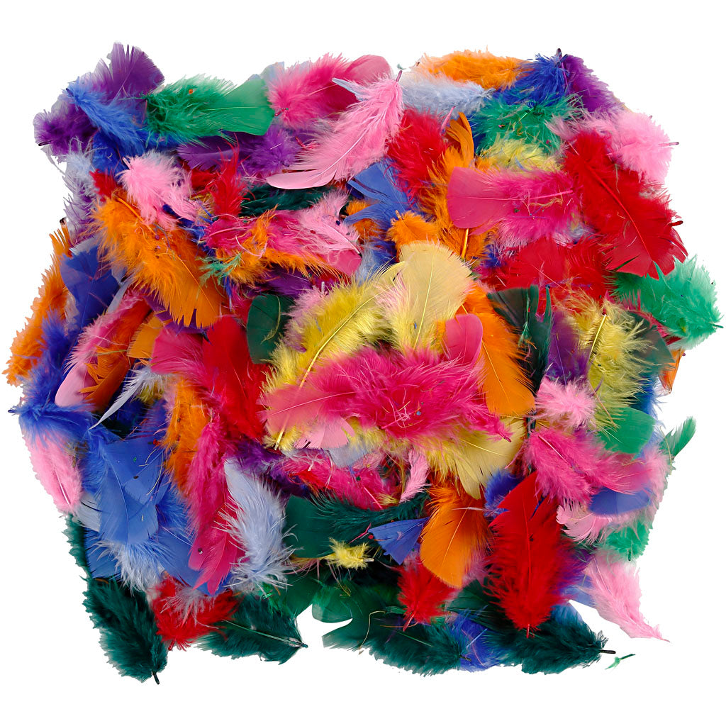 Federn in verschiedenen Farben 7-8 cm, 50gr