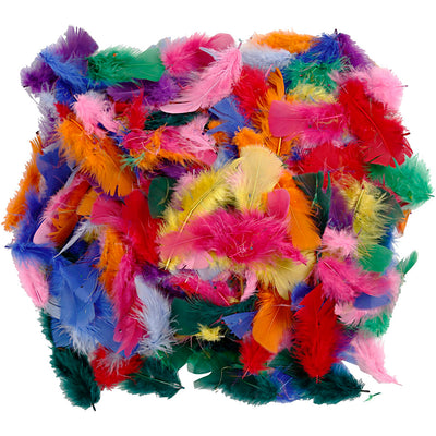 Federn in verschiedenen Farben 7-8 cm, 50gr