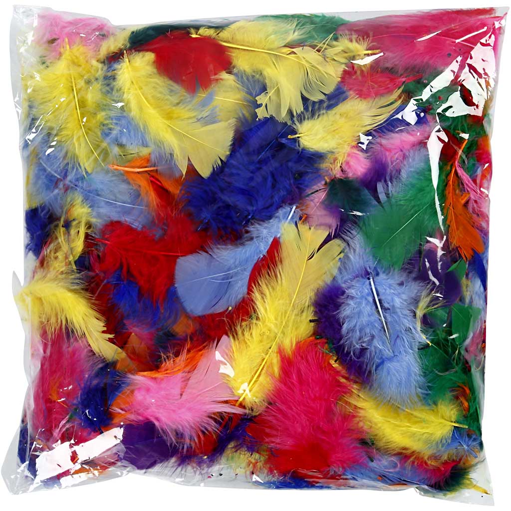 Federn in verschiedenen Farben 7-8 cm, 50gr
