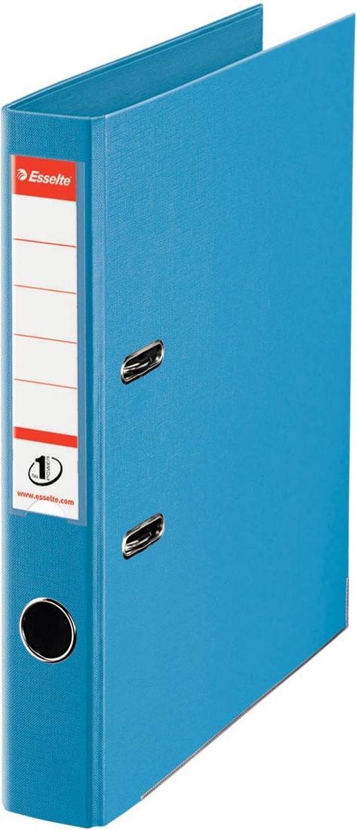 Esselte Nr. 1 Power-Kunststoff-A4-Ordner mit Etikettenhalter – 2-Ring – Rückenbreite 50 mm – Kapazität 350 Blatt – Hellblau