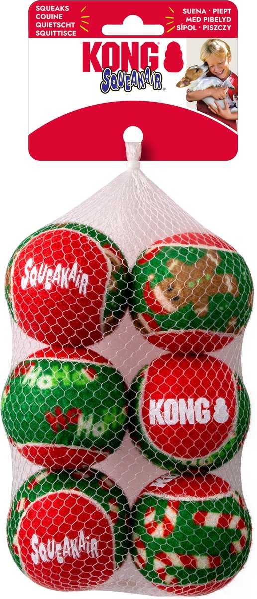 Kong Holiday Squeakair Balls – Hundespielzeug – 6 Stück m