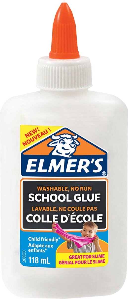 Elmer's weißer PVA-Kleber | 118 ml | waschbar und kinderfreundlich | Ideal zum Herstellen von Schleim und zum Basteln
