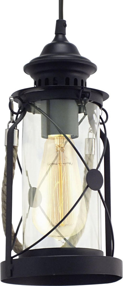 Eglo Vintage Bradford - Hängelampe - 1 Licht - Schwarz - Klarglas