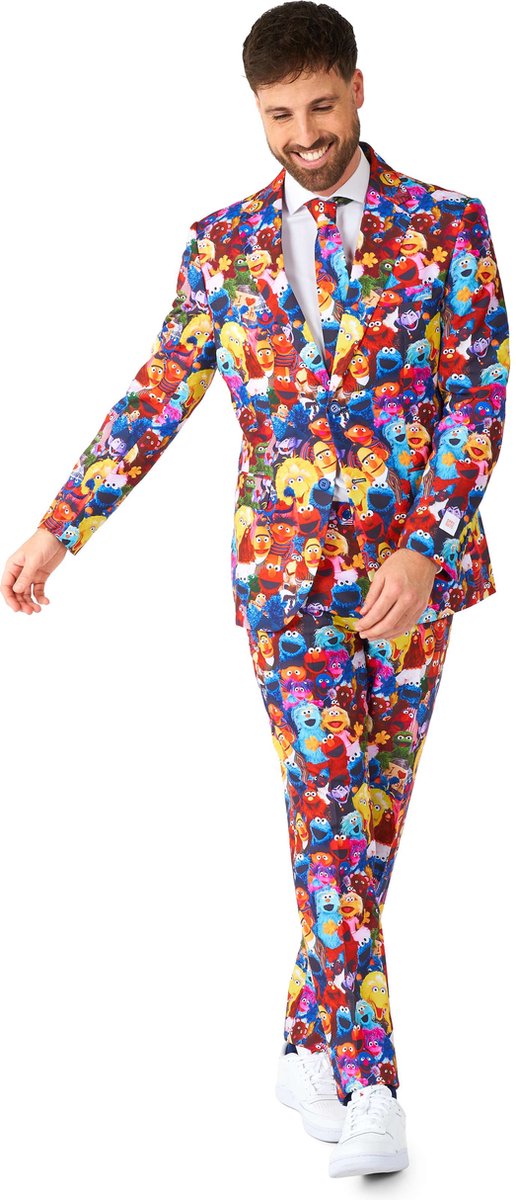 Opposuits Sesame Street™ – Herrenanzug – Karnevalskleidung – inklusive Hose, Blazer und Krawatte – mehrfarbig – Größe: EU 62