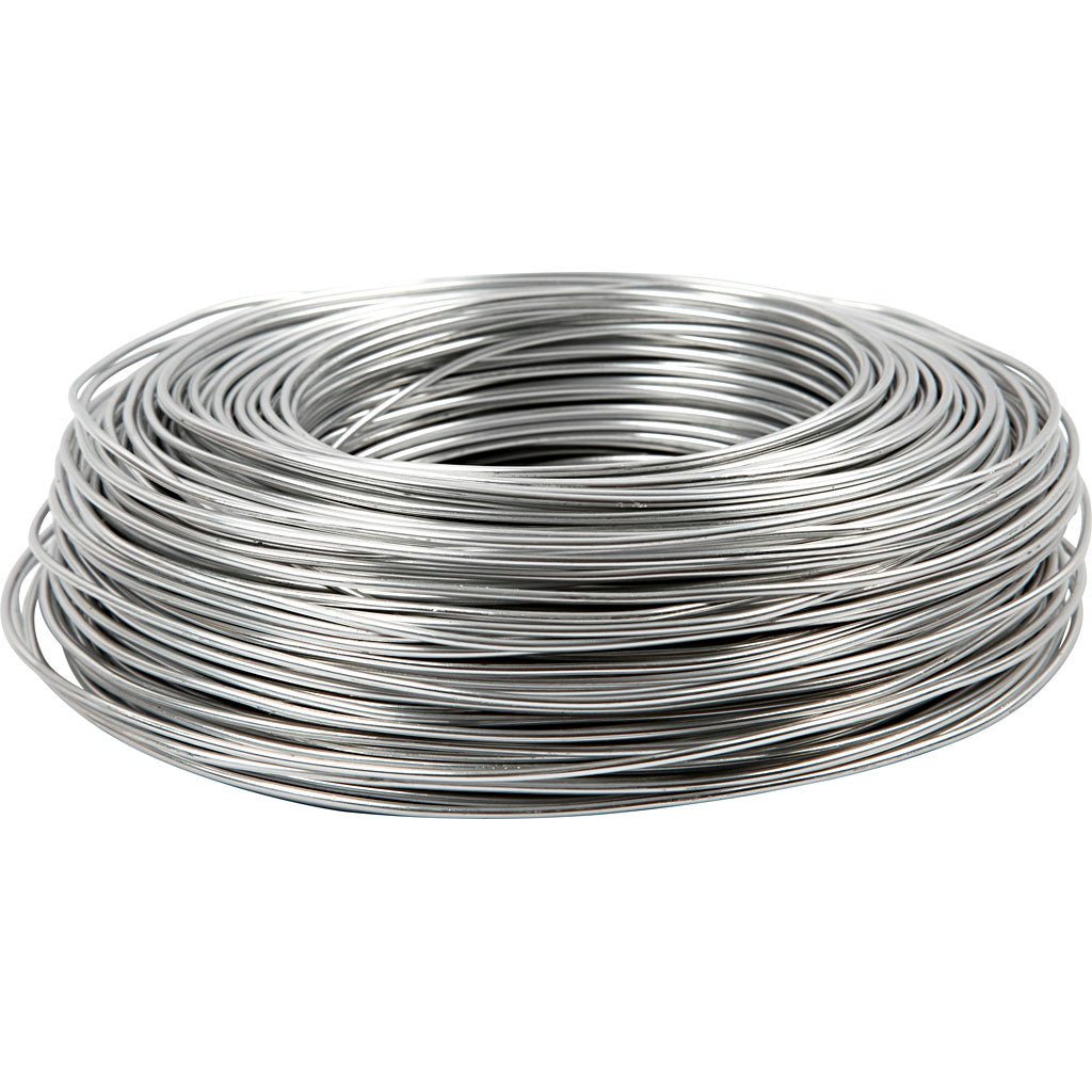 Kreativfirma Alu Wire, Round, Dikte 2 mm, Silber, 100 m 1 Roll