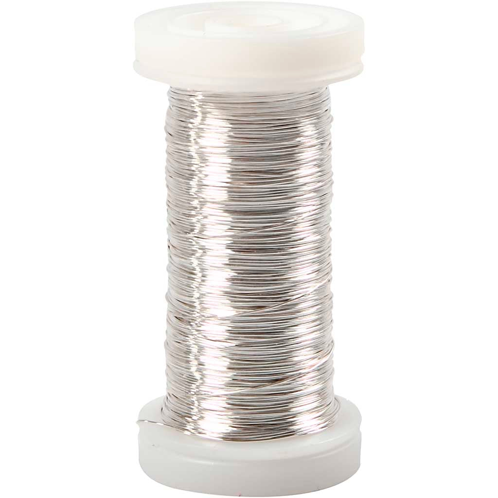 Creativ Company versilberter Draht, Stärke 0,3 mm, versilbert, 50 gr, 100 m 1 Rolle